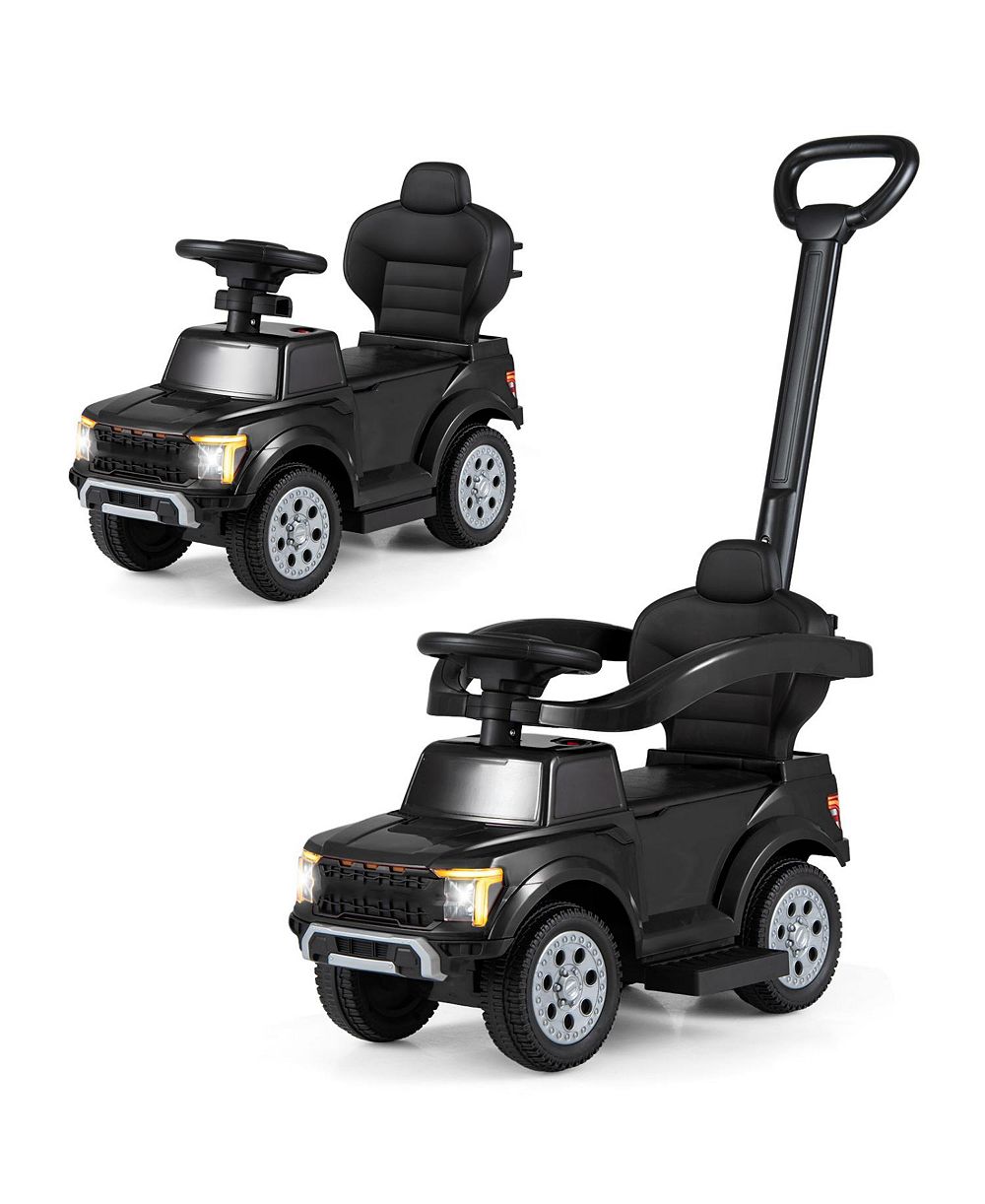 Slickblue Toddler 3-in-1 Push Car Ride-On with Safety Guard and Handle