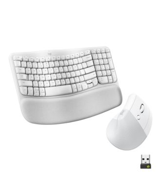 Logitech Wave Keys и Lift Vertical Mouse: эргономичный беспроводной комплект, подставка для ладони, переключение Bluetooth, Multi-OS (Windows/Mac)