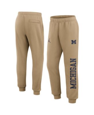 Jordan Мужская бежевая джоггеры Michigan Wolverines Primetime Club Fleece