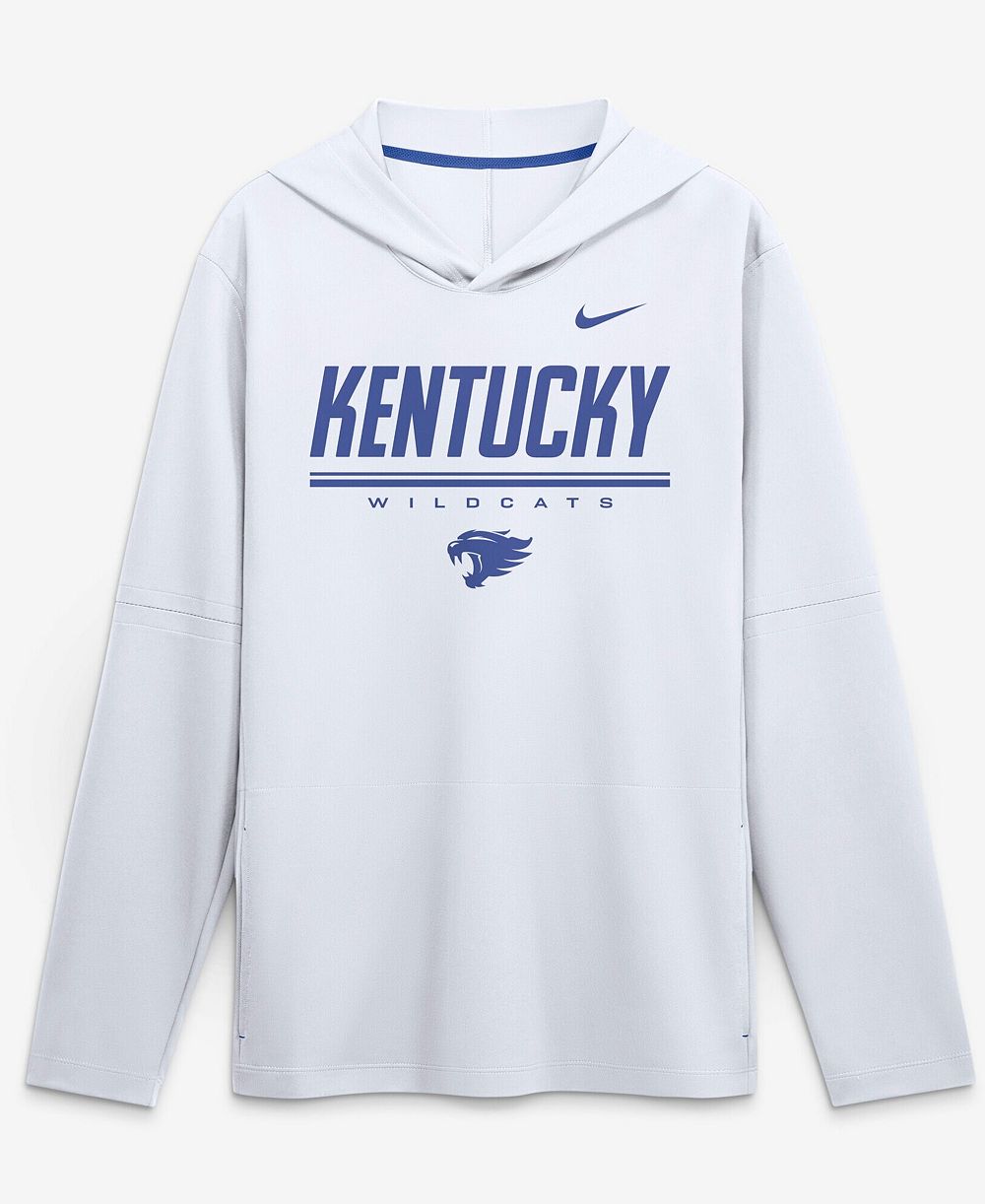 Мужское худи Nike Kentucky Wildcats White 2026 Sideline Lightweight Dri-FIT Long Sleeve