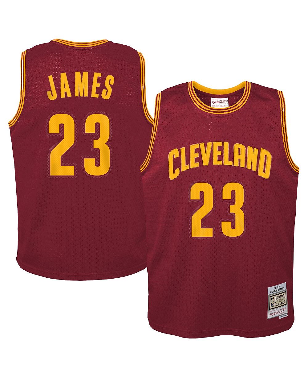 Mitchell & Ness Детская и Взрослая джерси LeBron James Wine Cleveland Cavaliers 2015/16 Hardwood Classics Swingman