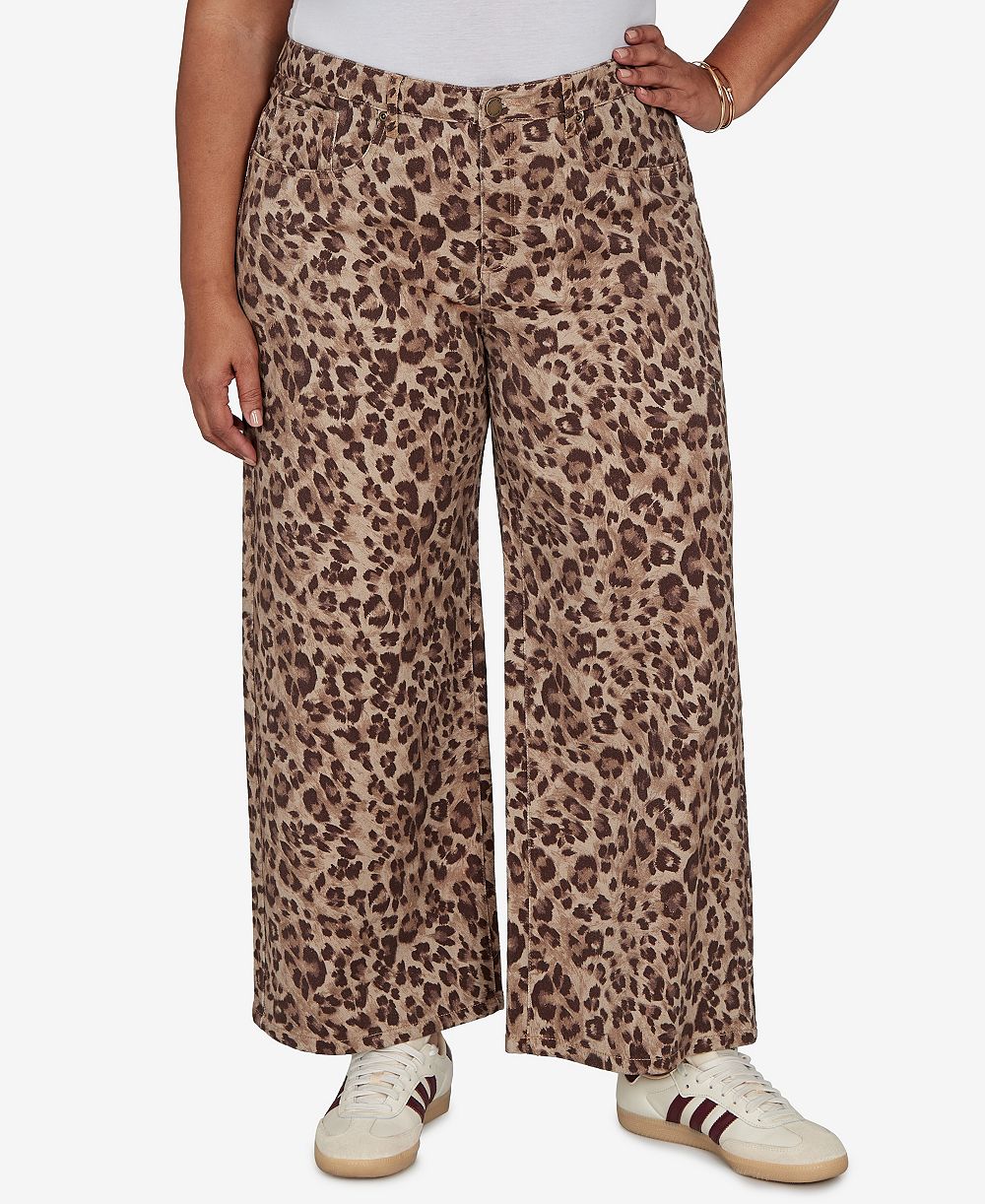 Джинсы Ruby Rd. Plus Size Cheetah Print Wide-Leg