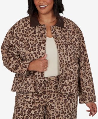 Джинсовая куртка Ruby Rd. Plus Size Cheetah Print