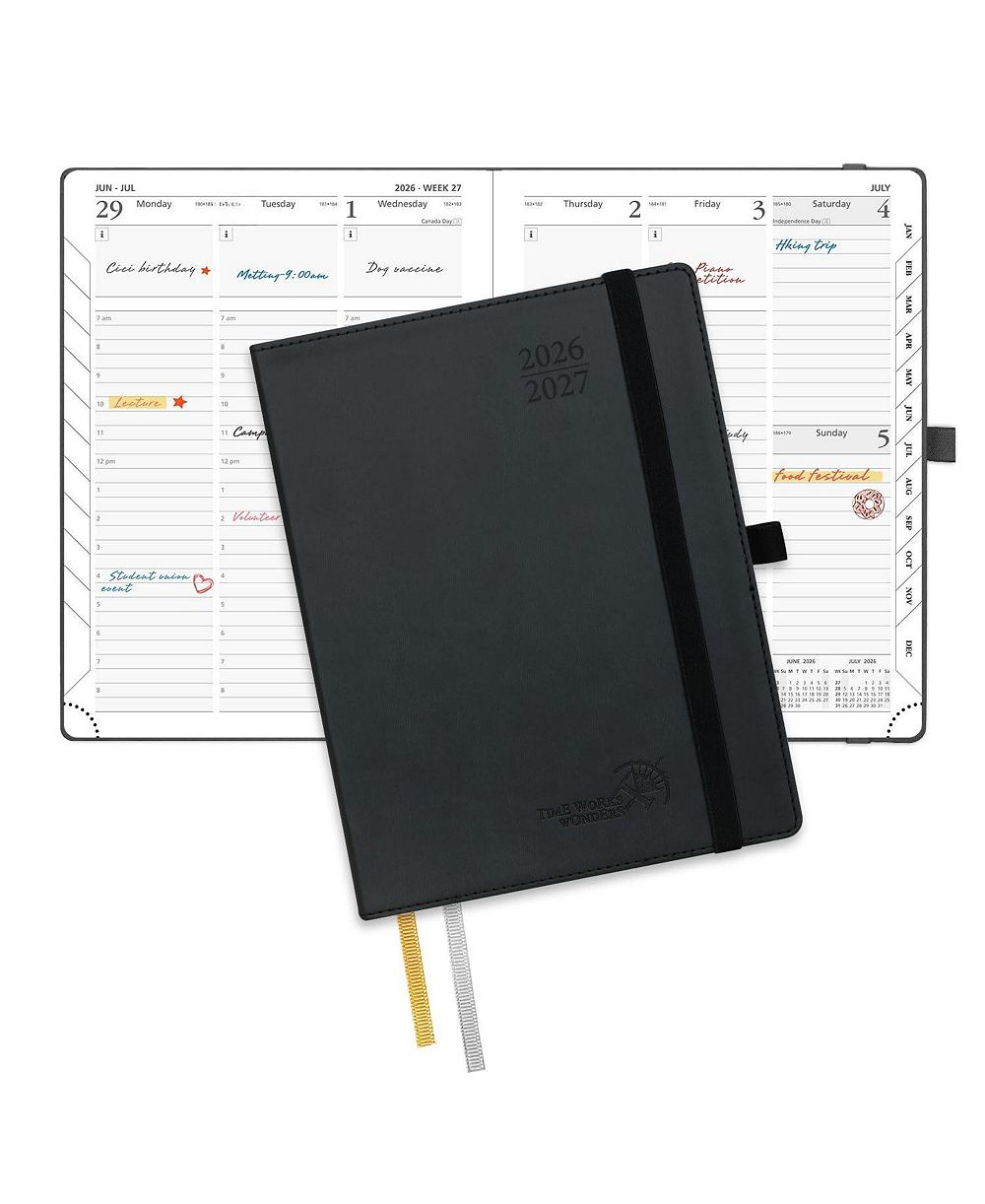 Ежедневник GNUADZ Pocket Planner 2026-2027 Academic Weekly Hourly Leather Cover