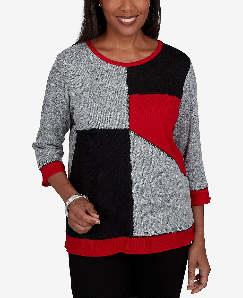 Женский трикотажный топ Alfred Dunner Classic Heathered Colorblock