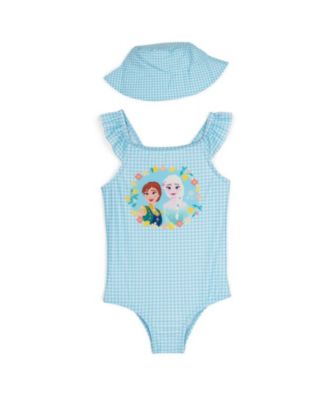 Frozen Toddler Girl's (2T-5T) Minnie Mouse One Piece Swimsuit and Bucket Hat Set