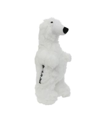 Mighty Jr Arctic Polar Bear, Durable Plush Squeaky Dog Toy
