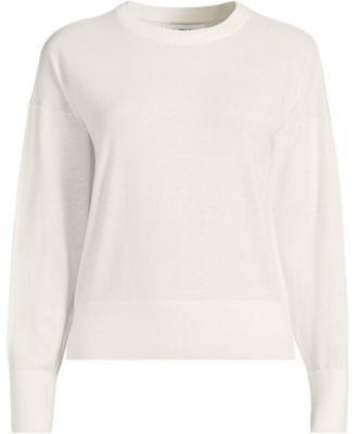Lands' End Women's Drifter Lite Double Trim Crew Sweater