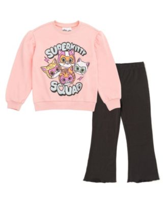 Super Kitties Toddler Girls (2T- 5T) Minnie Mouse Fleece Sweatshirt and Flare Leggings Set