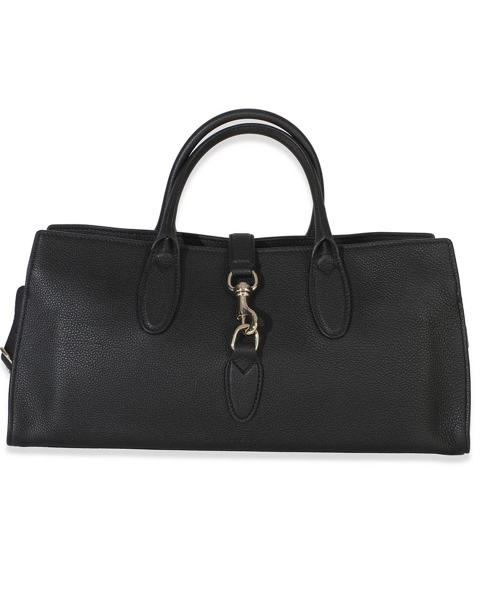 Pre-Owned Gucci Black Pebbled Calfskin Medium Jackie Tote Bag