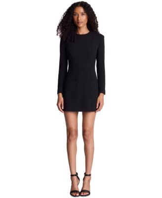 Kenneth Cole Women's Long-Sleeve Crewneck Textured-Crepe Mini Dress