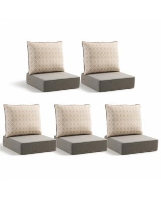 Pocassy 6" Thicker Outdoor Chair Cushion Set - 22 x 24 Waterproof Patio Furniture Cushions with Removable Cover