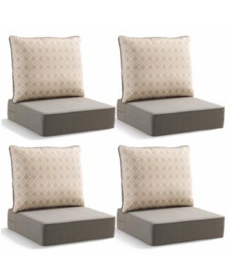 Pocassy 6" Thicker Outdoor Chair Cushion Set - 22 x 24 Waterproof Patio Furniture Cushions with Removable Cover