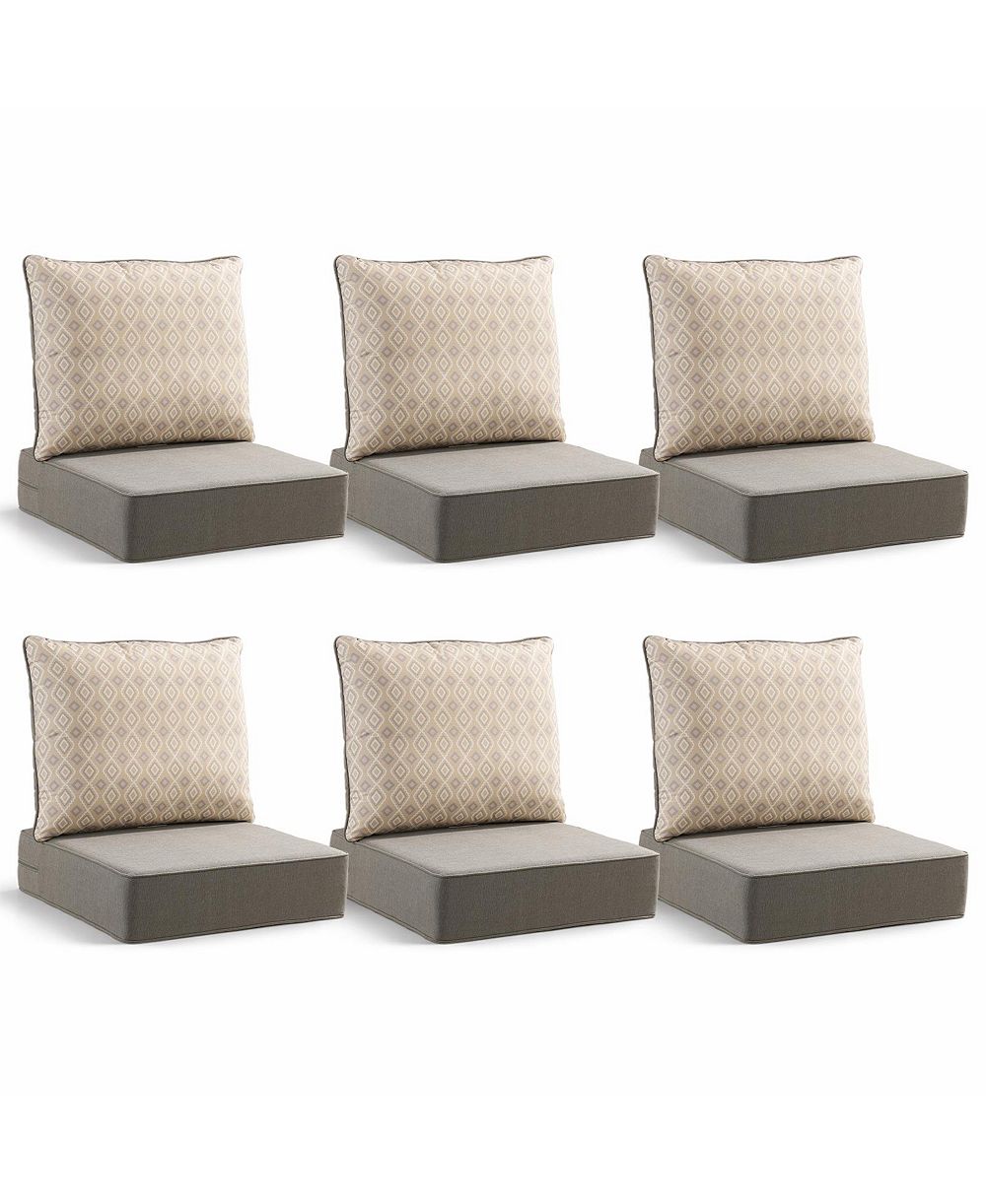 Pocassy 6" Thicker Outdoor Chair Cushion Set - 22 x 24 Waterproof Patio Furniture Cushions with Removable Cover