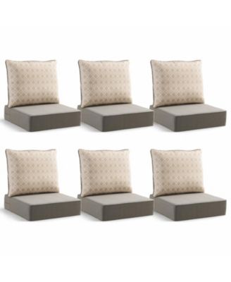 Pocassy 6" Thicker Outdoor Chair Cushion Set - 22 x 24 Waterproof Patio Furniture Cushions with Removable Cover