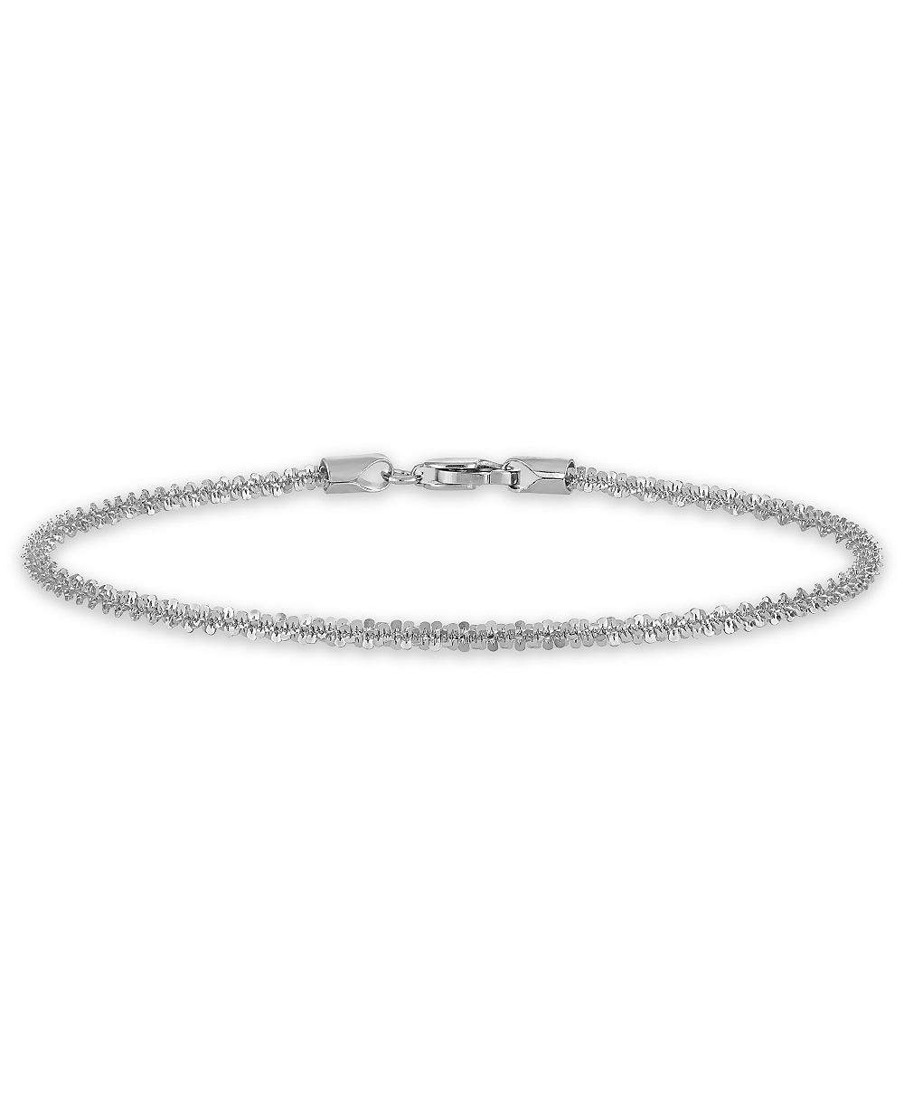 Браслет Macy's Sparkle Chain 7,5 дюйма из белого золота 10k (2 мм)