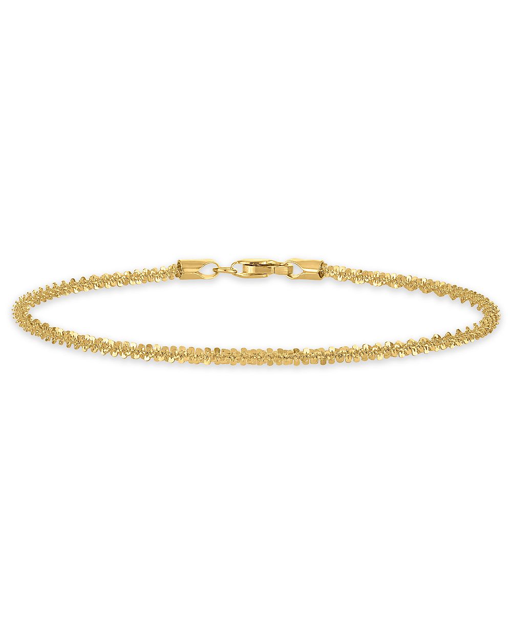 Браслет Macy's Sparkle Chain из желтого золота 10k, длина 7,5 дюйма (2 мм)