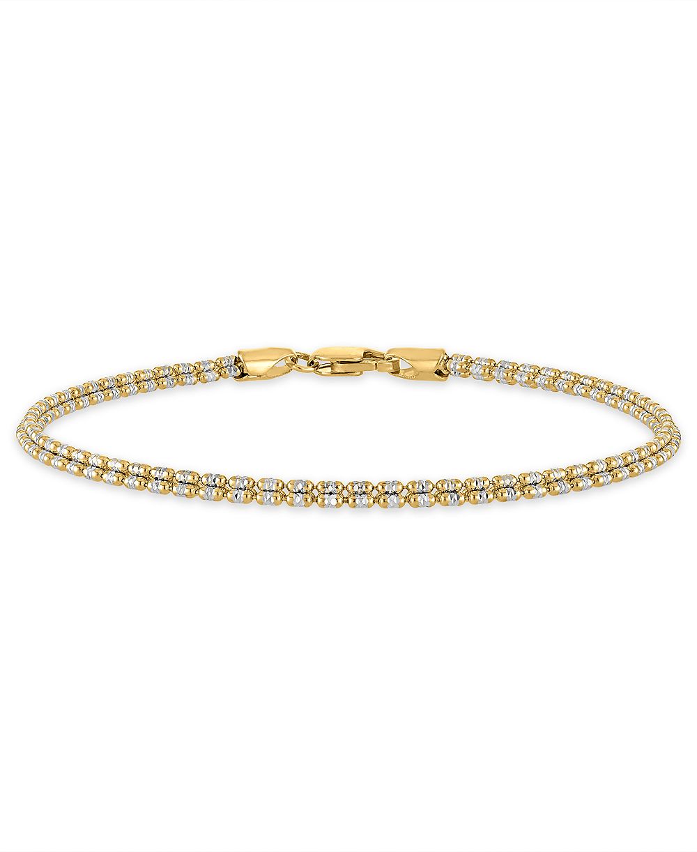 Браслет Macy's Two-Tone Ice Chain 7.5" 10k Yellow Gold (2.2mm)