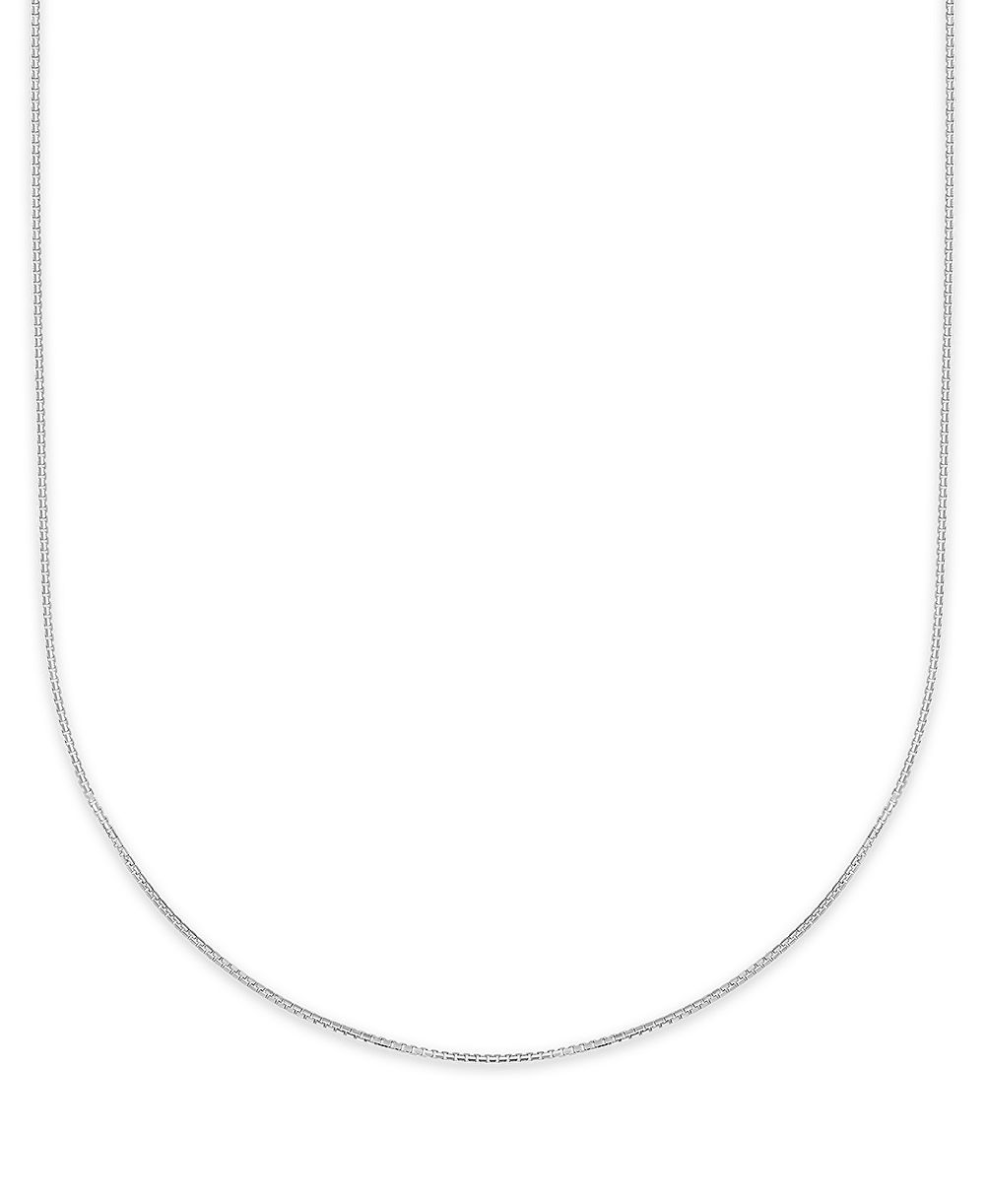 Ожерелье Box Chain в белом золоте 20"