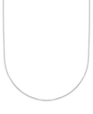 Macy's Diamond-Cut Box Chain 20" Necklace in 10k White Gold