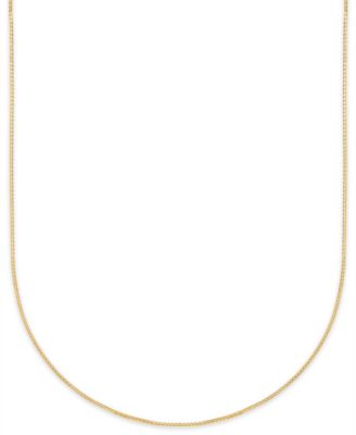 Ожерелье Macy's Diamond-Cut Box Chain 16" в 10k Yellow Gold