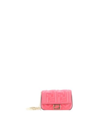 Б/у сумка Fendi Nano Chain Baguette Charm из кожи с тиснением Zucca