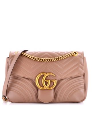 Б/у сумка Gucci Medium GG Marmont с клапаном, стеганая кожа мателасе