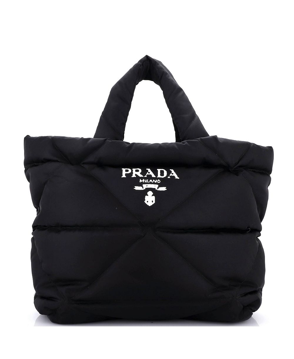 Pre-Owned Prada средняя сумка-тоут с логотипом и стеганым эффектом из переработанного нейлона Re-Nylon