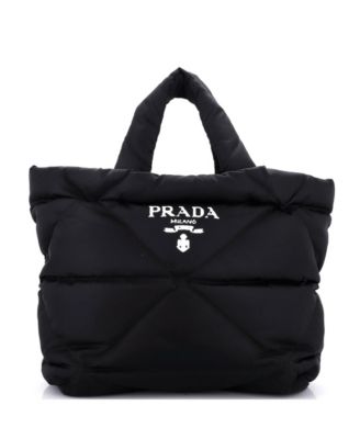 Pre-Owned Prada Medium Padded Logo Tote Bag Quilted Re-Nylon