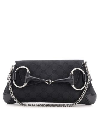 Pre-Owned Gucci средний клатч на цепочке Horsebit из холста GG с кожаной отделкой