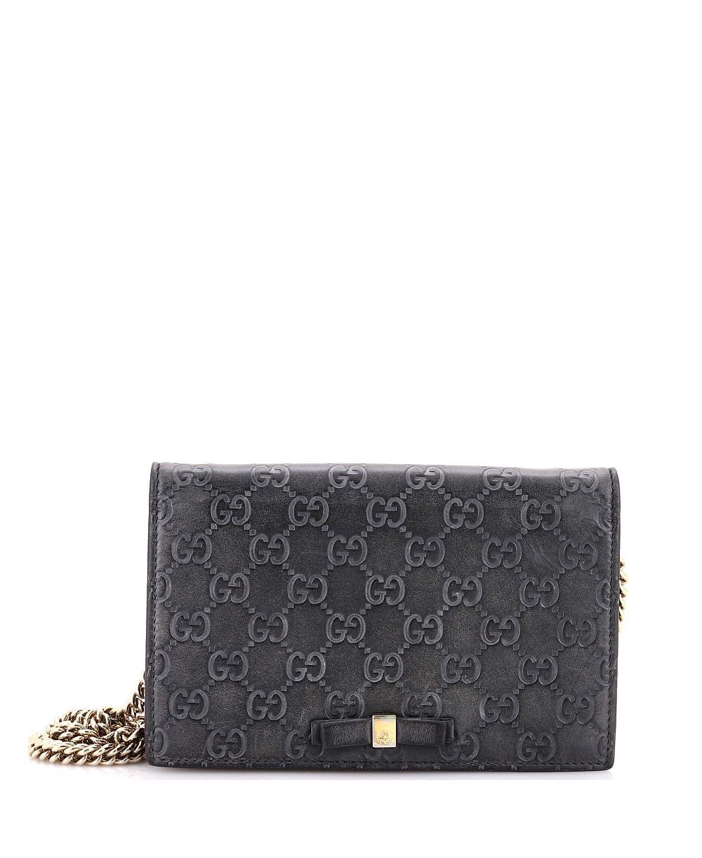 Кошелек-цепочка Gucci Signature из кожи Guccissima