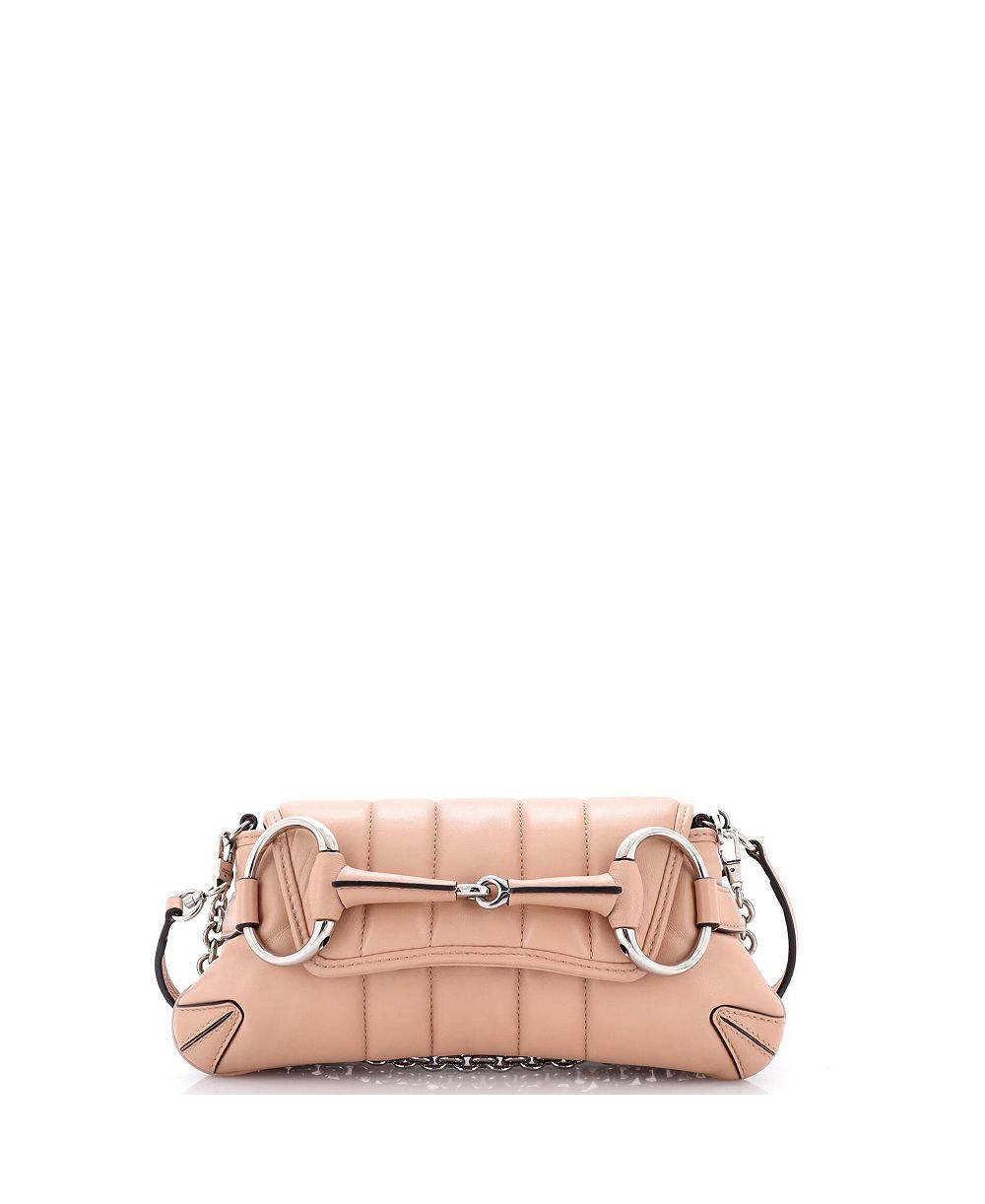 Pre-Owned Gucci Small Horsebit Chain Shoulder Bag Vertical Quilted Leather