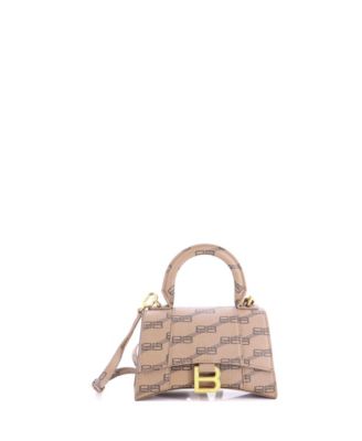 Pre-Owned Balenciaga XS Hourglass Top Handle Bag BB Coated Canvas