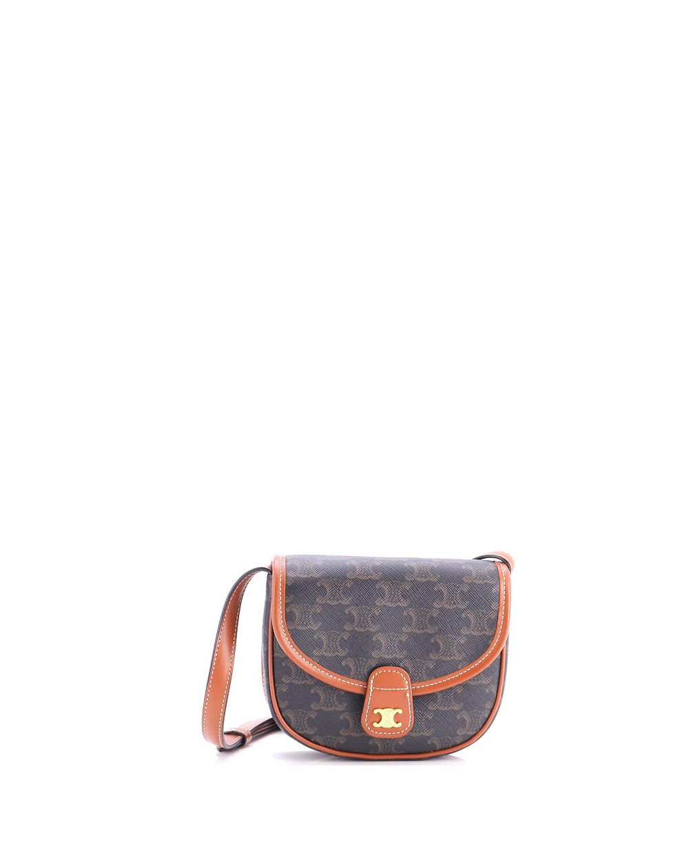 Б/у сумка Celine Mini Besace Flap с клапаном из лакированного канваса с триумфом