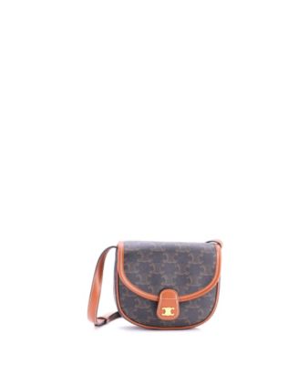 Pre-Owned Celine Mini Besace Flap Bag Triomphe Coated Canvas