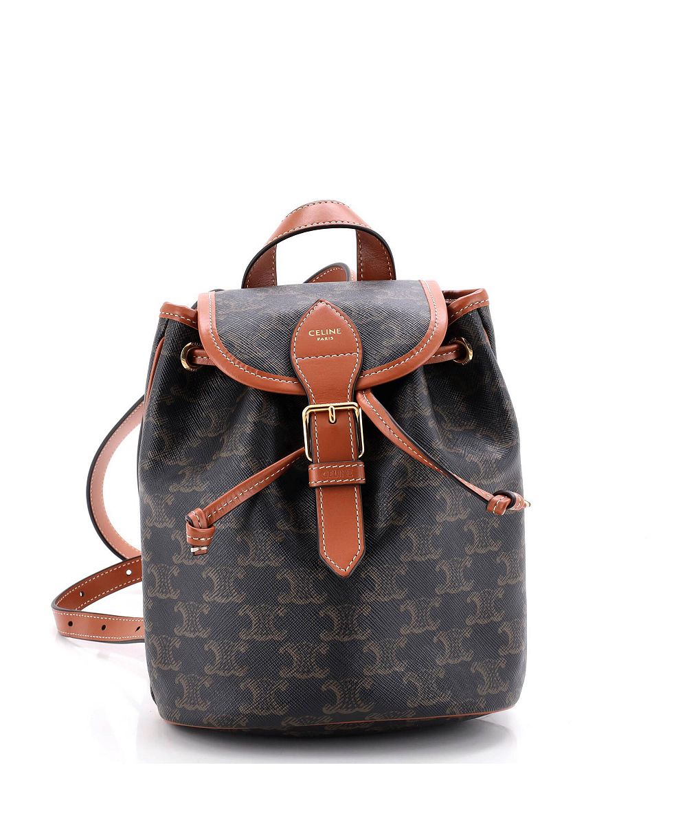Б/у рюкзак Celine Mini Folco Triomphe из лакированной ткани