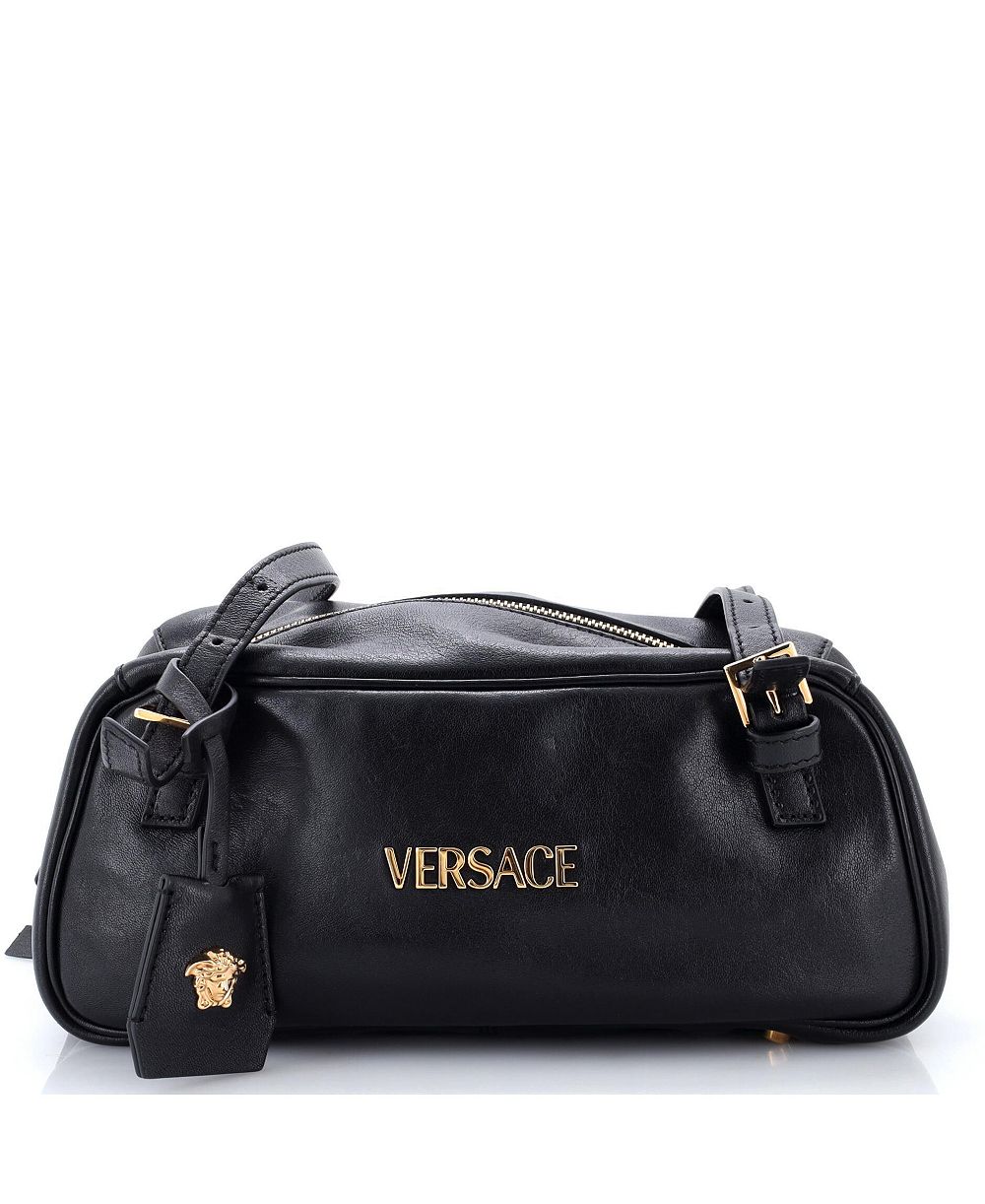 Pre-Owned Versace Большая кожаная сумка-боулинг с биркой