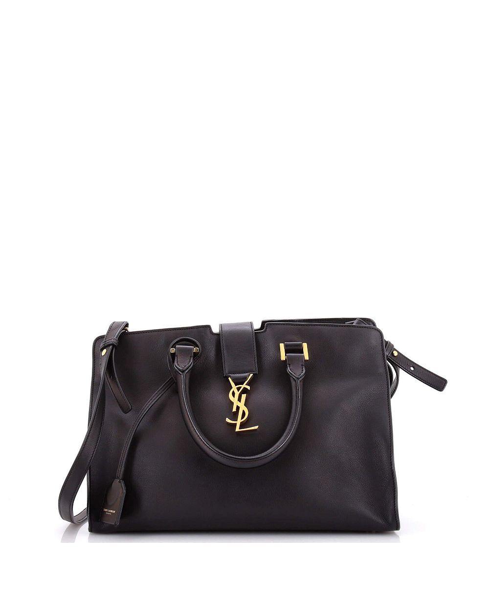 Б/у маленькая сумка Saint Laurent Monogram Cabas из кожи