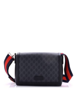 Сумка-мессенджер Gucci Small Web Strap Flap из ткани GG Coated Canvas
