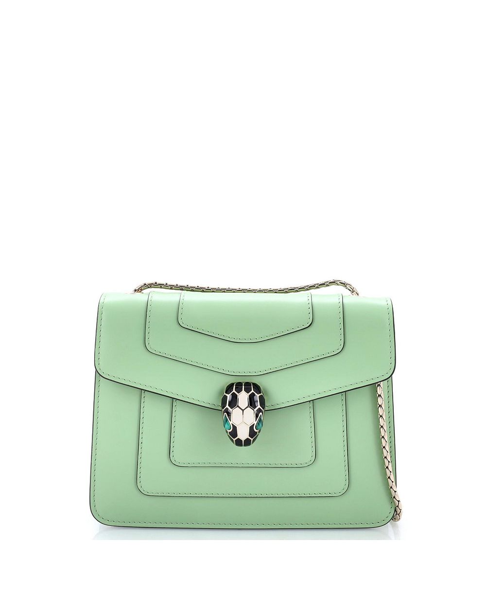Б/у кожаная сумка Bvlgari Small Serpenti Forever Square через плечо, малая