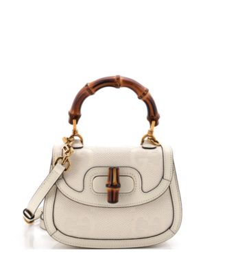 Gucci Mini Bamboo 1947 сумка на ручке Jumbo GG Canvas Pre-Owned