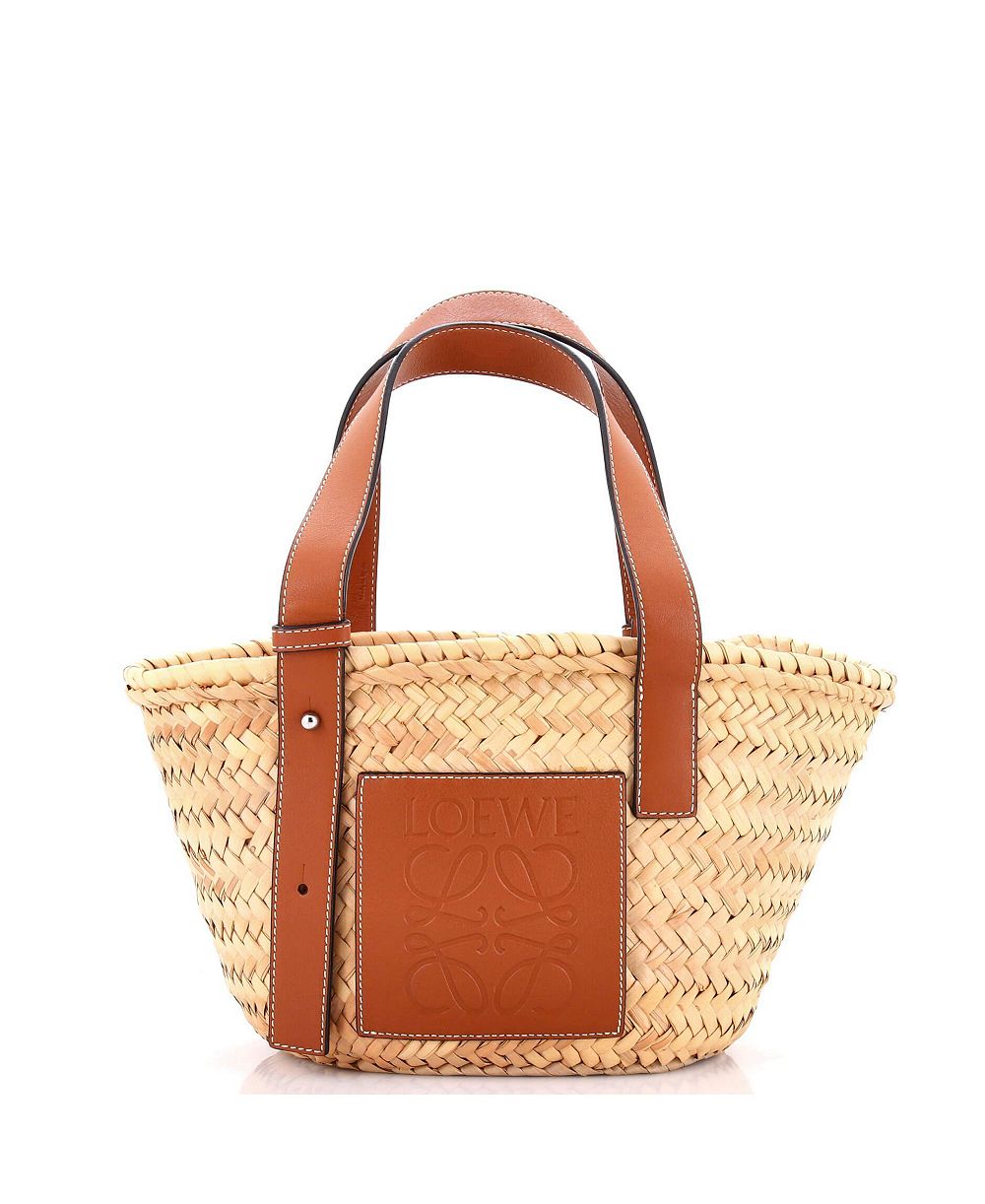 Б/у сумка-тоут Loewe Small Basket из рафии
