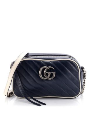 Б/у сумка Gucci Small GG Marmont из диагональной стеганой кожи