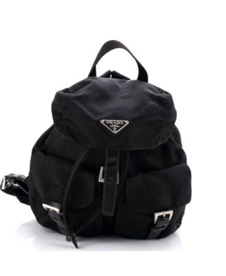 Pre-Owned Prada Small Double Front Pocket Backpack Tessuto