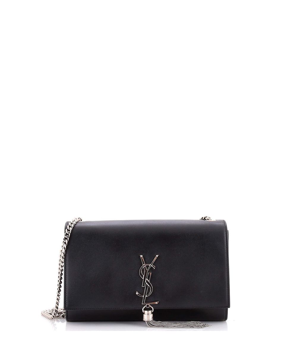 Pre-Owned Saint Laurent Medium Classic Monogram Tassel Crossbody Bag Leather