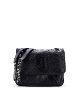 Pre-Owned Saint Laurent Baby Niki Chain Flap Bag Matelasse Chevron Leather