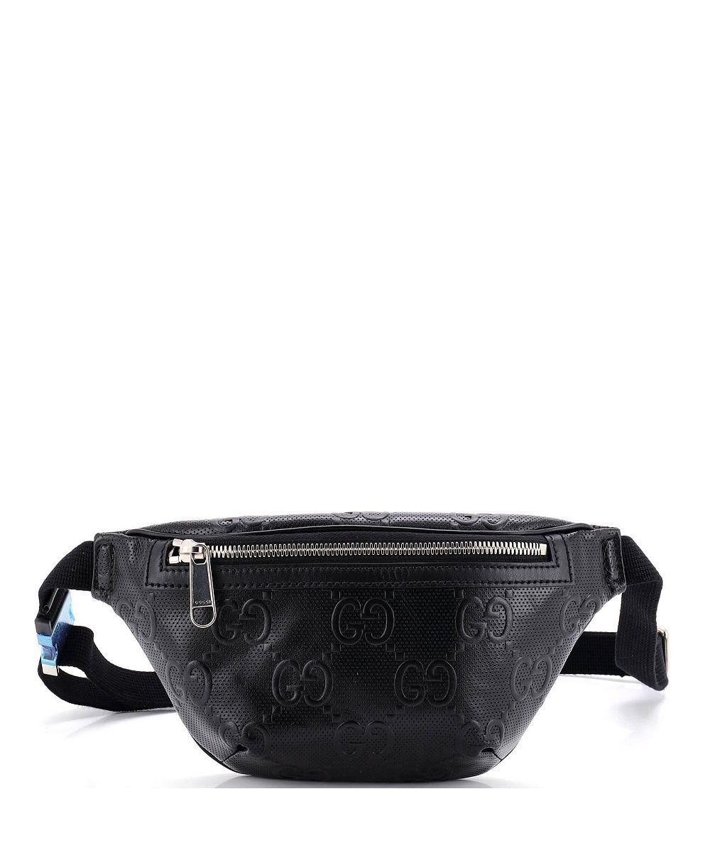 Pre-Owned Gucci Small Belt Bag GG Embossed Perforated Leather