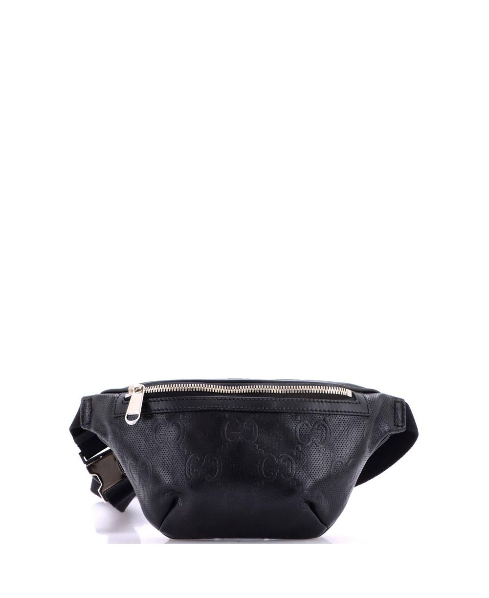Поясная сумка Gucci Small из перфорированной кожи с тиснением GG