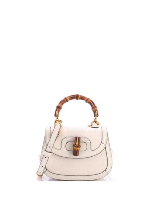 Pre-Owned Gucci Mini Bamboo 1947 Top Handle Bag Jumbo GG Canvas