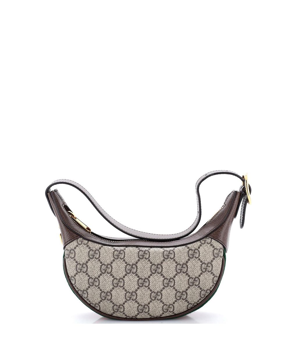 Pre-Owned Gucci Mini Ophidia Half Moon Bag GG Coated Canvas